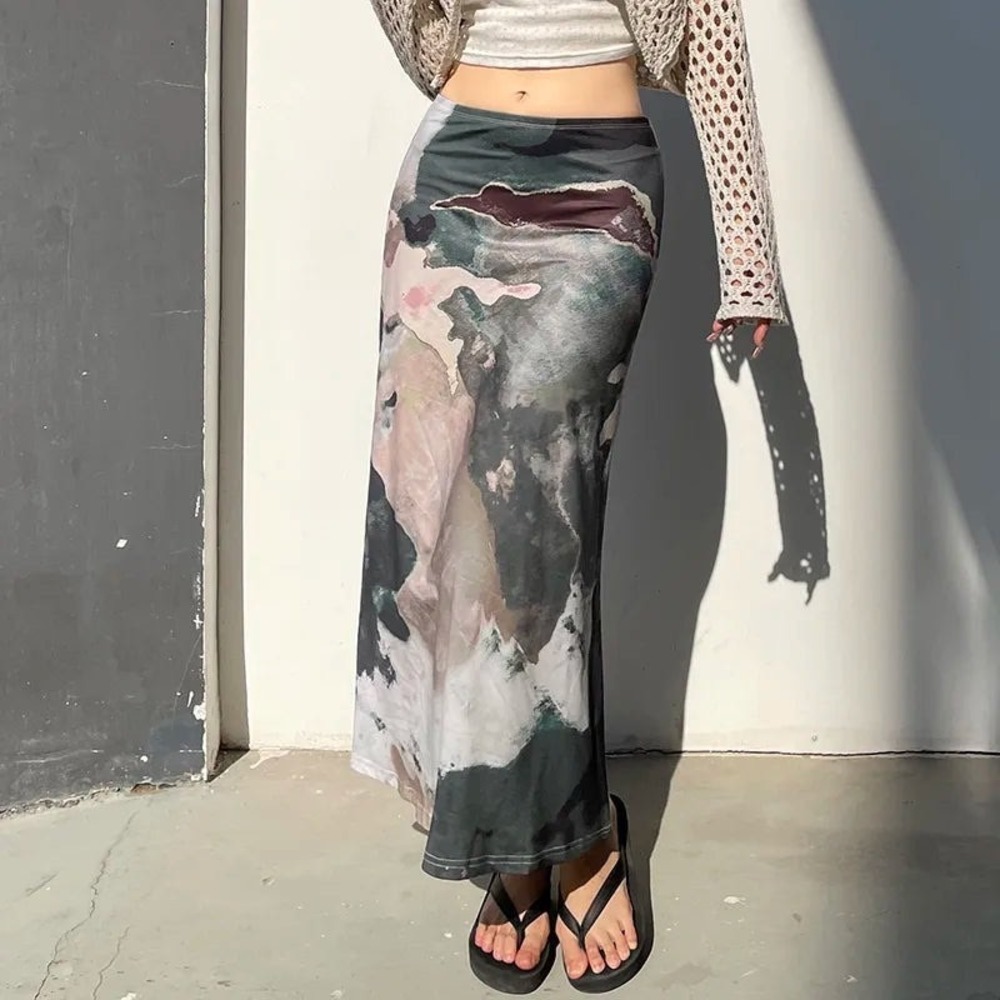 Micas Watercolor Print‎ Midi Skirt size M - Picture 5 of 10